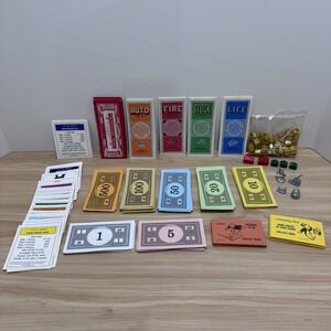 Monopoly Game Pieces Lot Title Deed Cards HOUSES Play Money GAME TOKENS & More